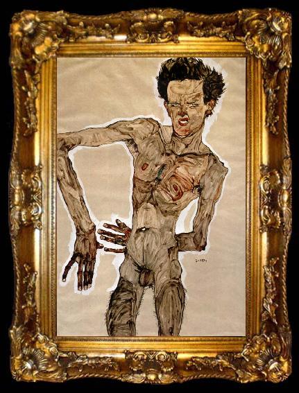 framed  Egon Schiele Standing Male Nude, ta009-2